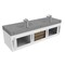Castello Usa Thames 60-inch White Vanity Set with Gray Top and Chrome Handles CB-MC-60W-CHR-20146-GR - alternate 4